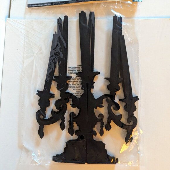 Celebrate It Other - NWT Spooky Black 3D Foam Candleabra Goth Halloween Prop Haunted House Decoration